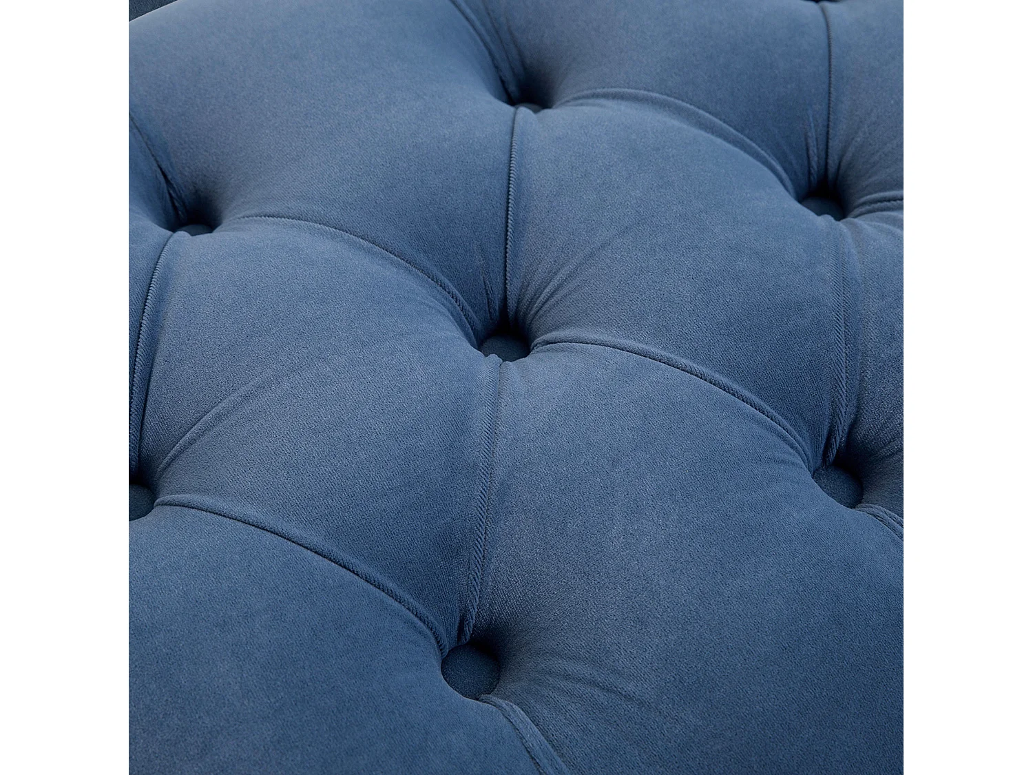 Panca imbottita fondoletto in tessuto vellutato blu