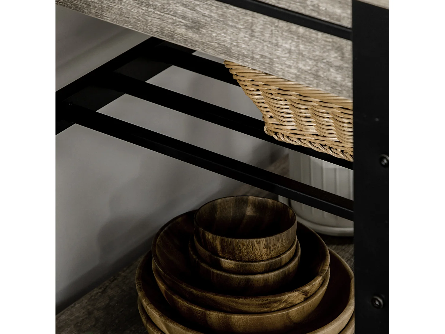 Carrello portavivande cucina 3 cassetti e mensola 60x50x84.5cm