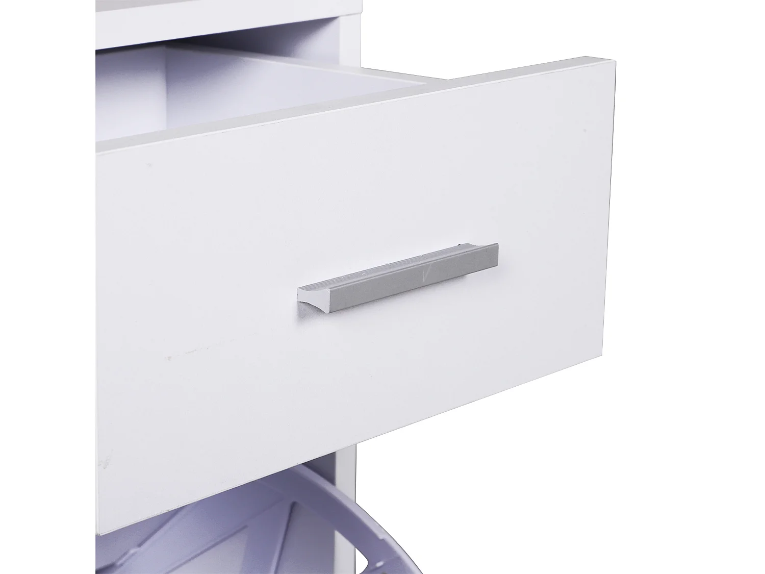 Scarpiera moderna da ingresso con panca imbottita in legno bianco