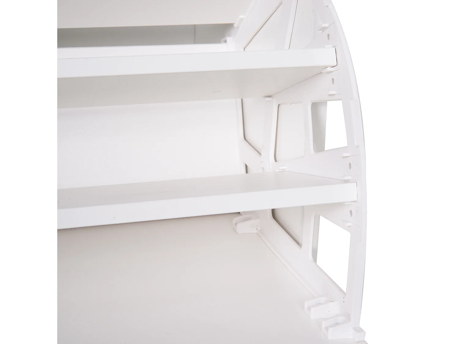 Scarpiera moderna da ingresso con panca imbottita in legno bianco