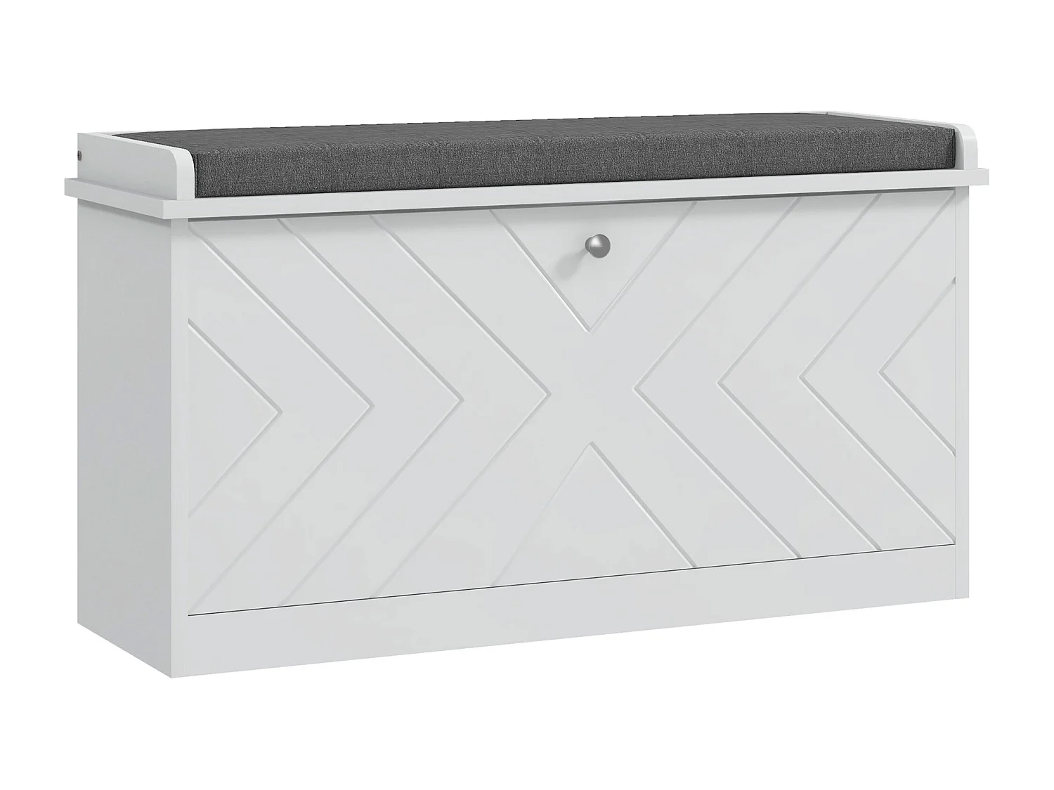 Panca scarpiera salvaspazio con cuscino per 8 paia di scarpe bianco