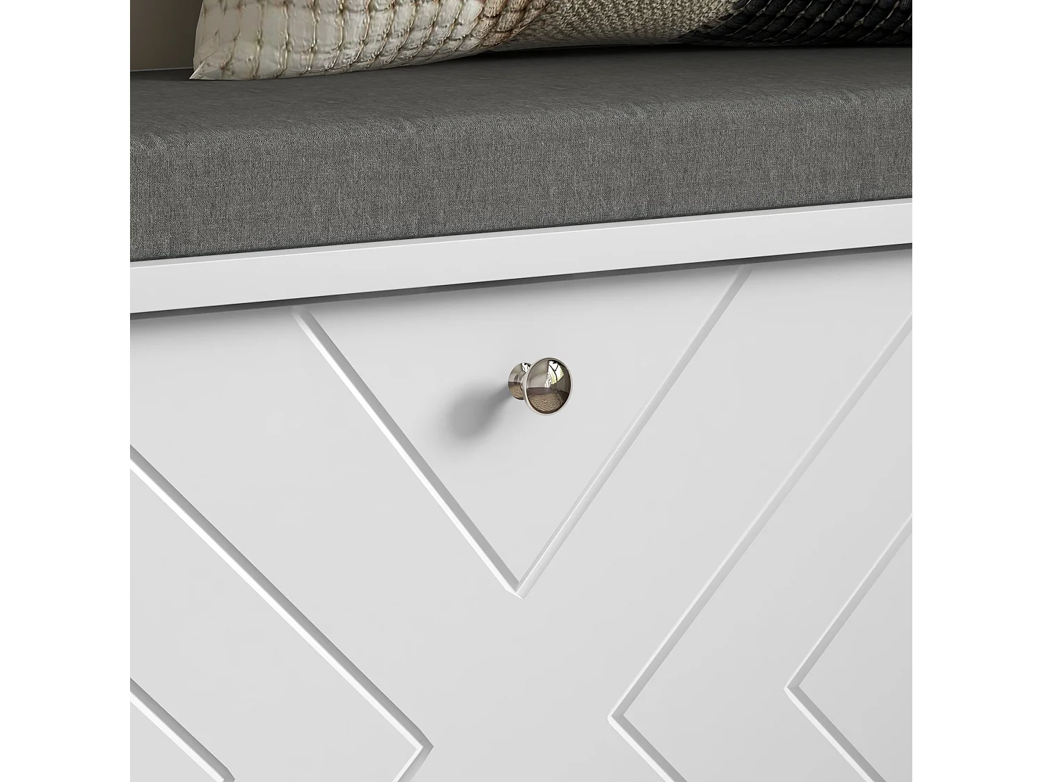 Panca scarpiera salvaspazio con cuscino per 8 paia di scarpe bianco