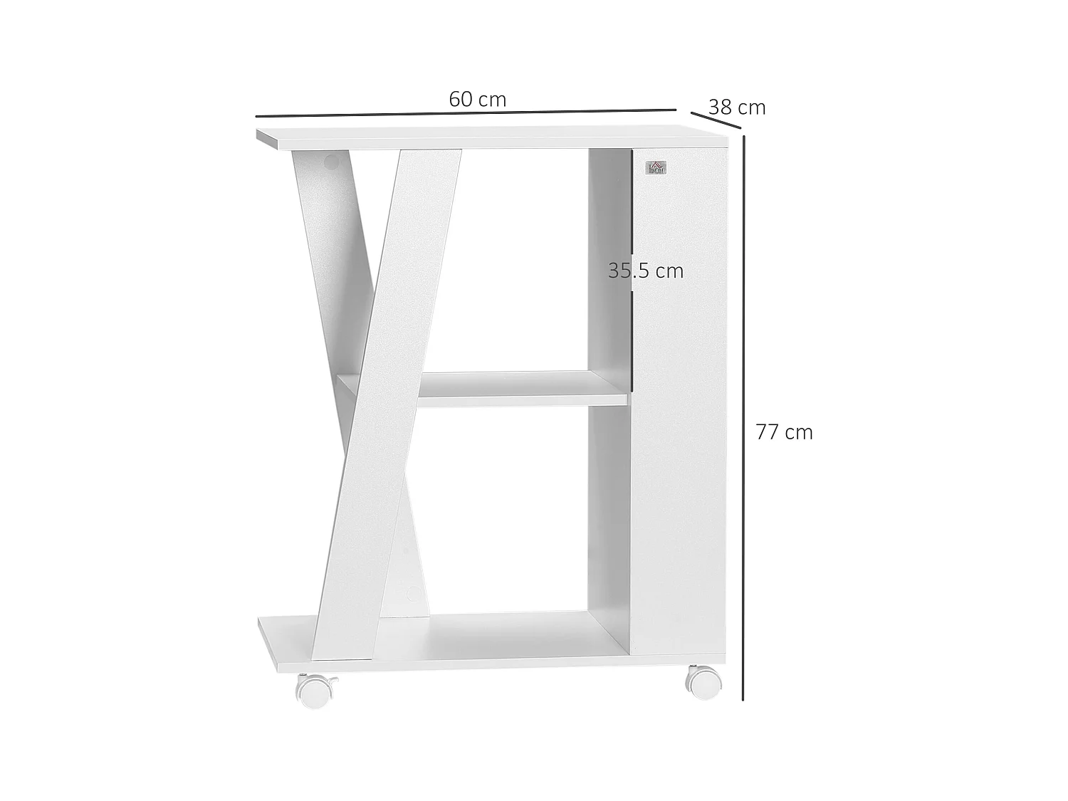 Carrello portavivande da cucina in legno con ripiani e ruote