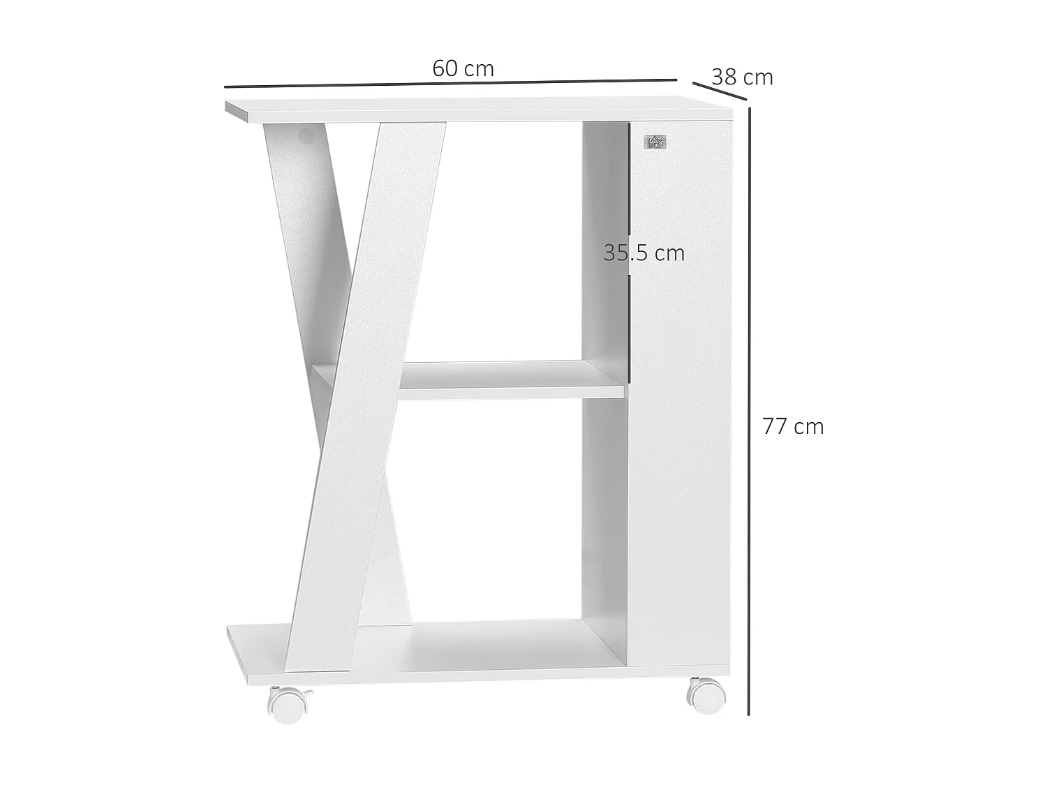 Carrello portavivande da cucina in legno con ripiani e ruote