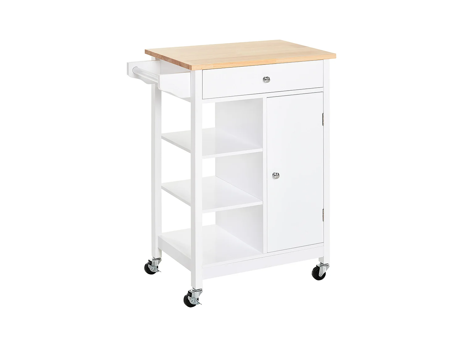 Carrello da cucina salvaspazio in legno mdf bianco