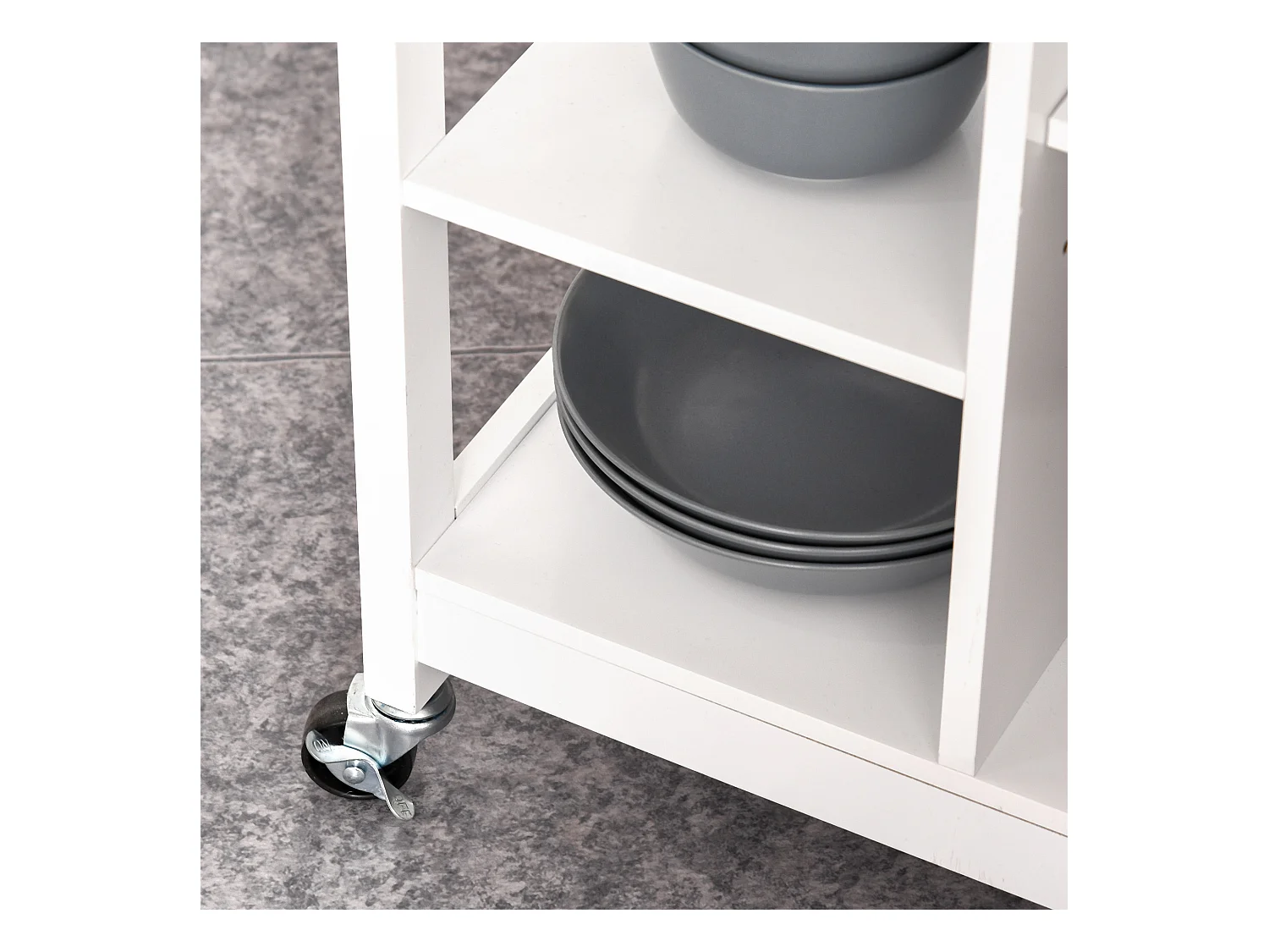 Carrello da cucina salvaspazio in legno mdf bianco