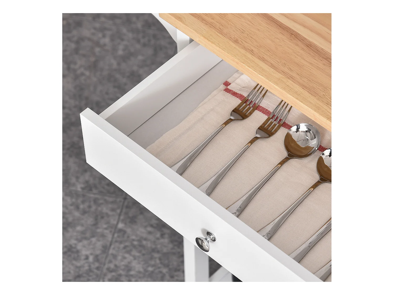 Carrello da cucina salvaspazio in legno mdf bianco