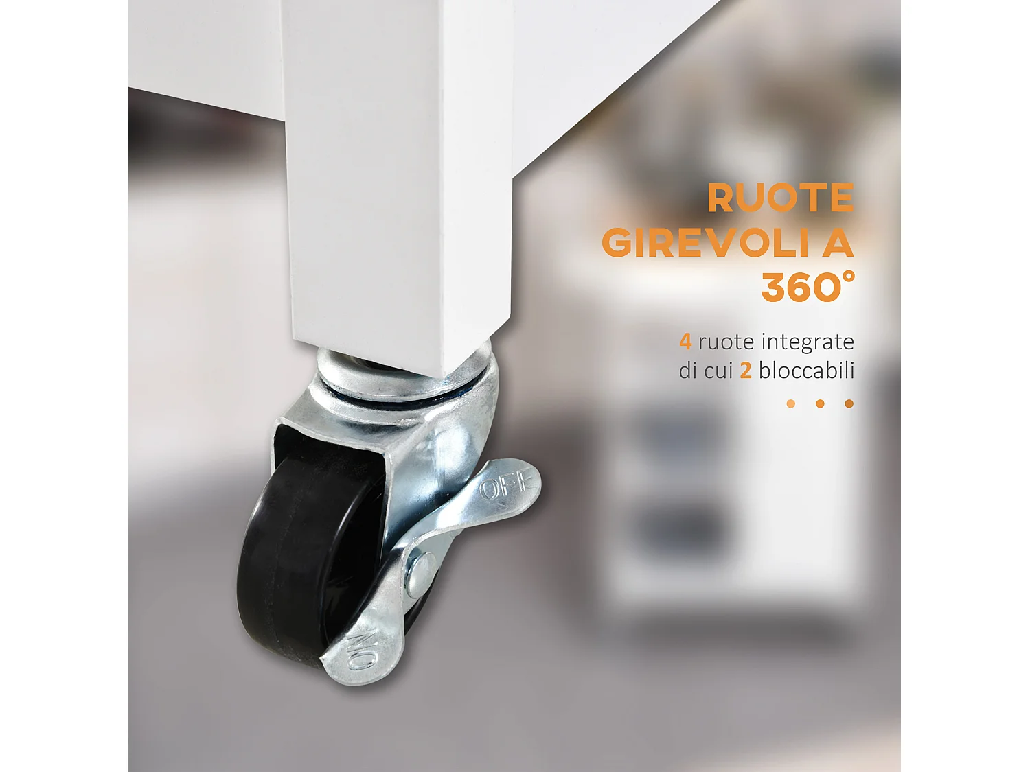 Carrello da cucina salvaspazio in legno mdf bianco