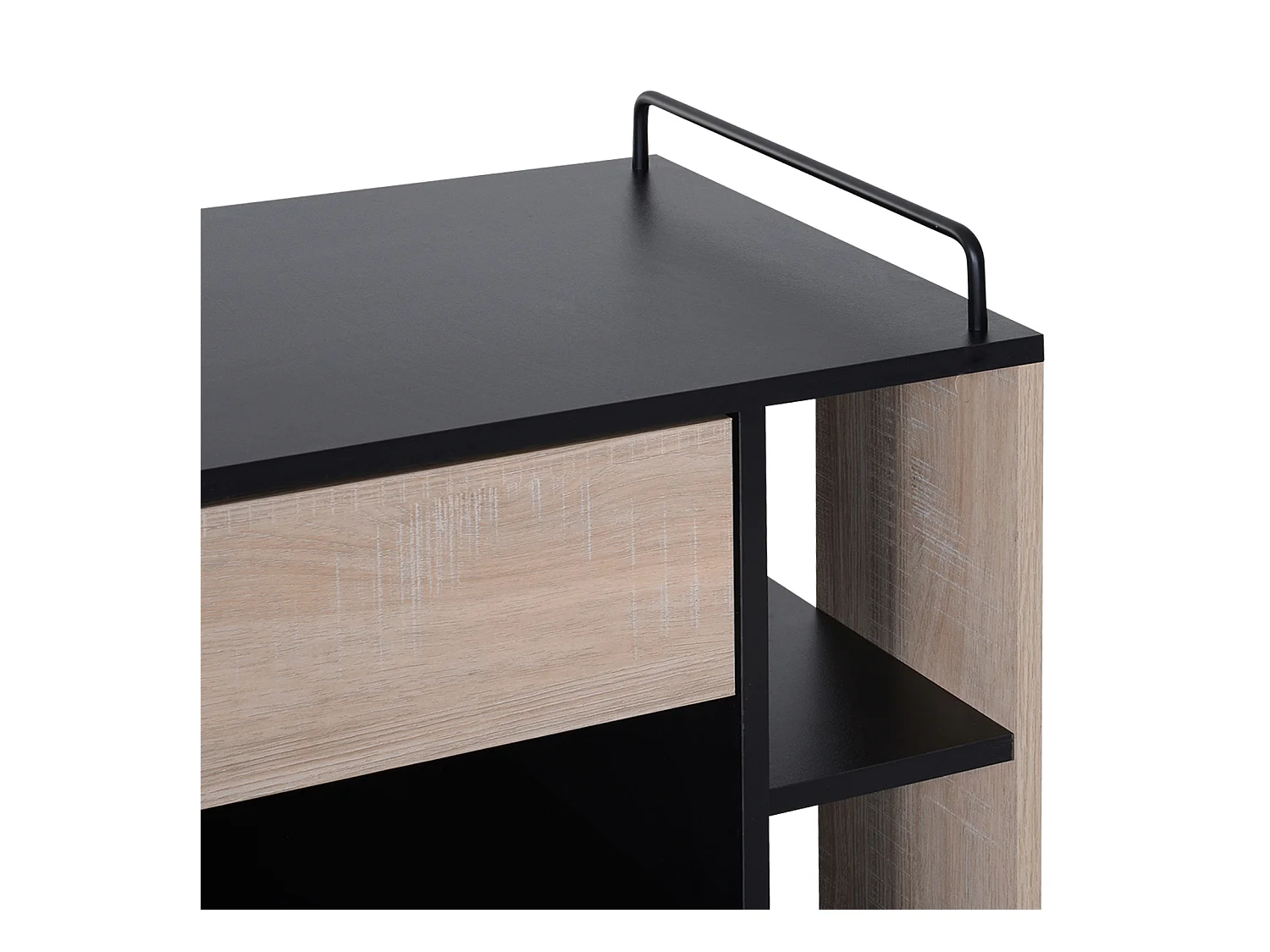 Carrello da cucina moderno con ruote cassetto anta legno rovere