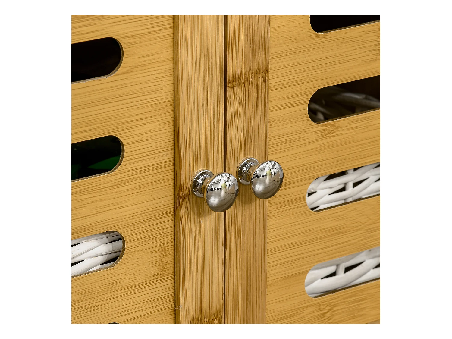 Carrellino per cucina in legno con armadietto e cassetto