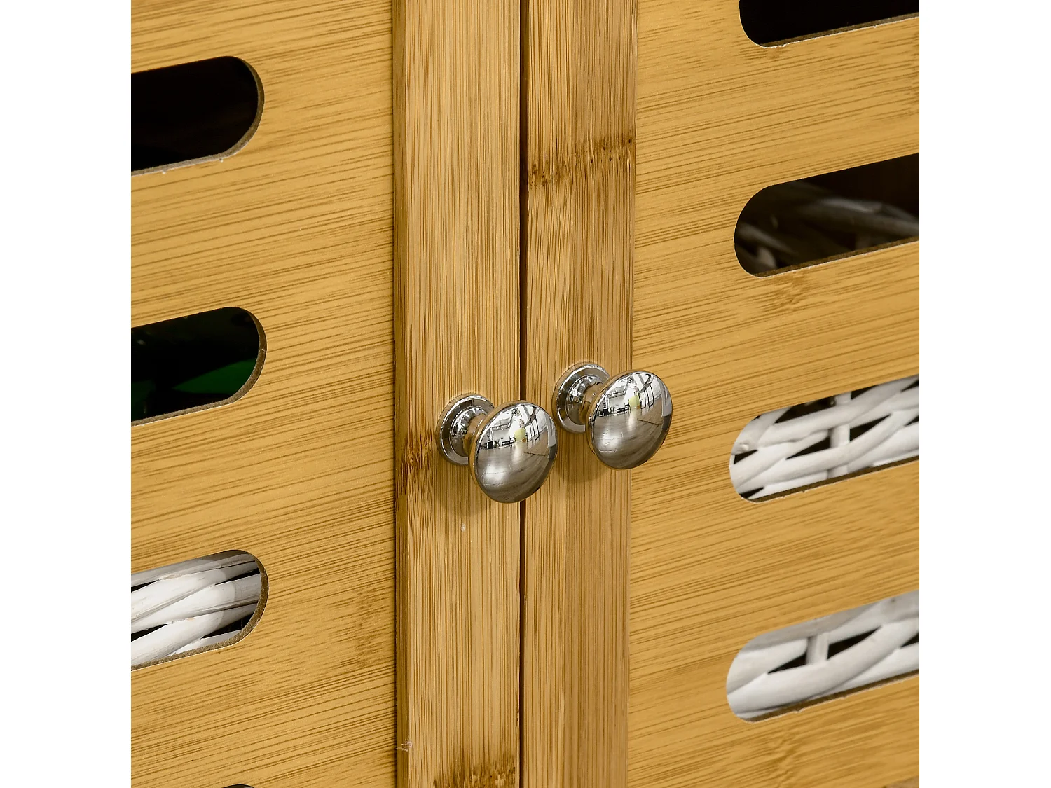 Carrellino per cucina in legno con armadietto e cassetto