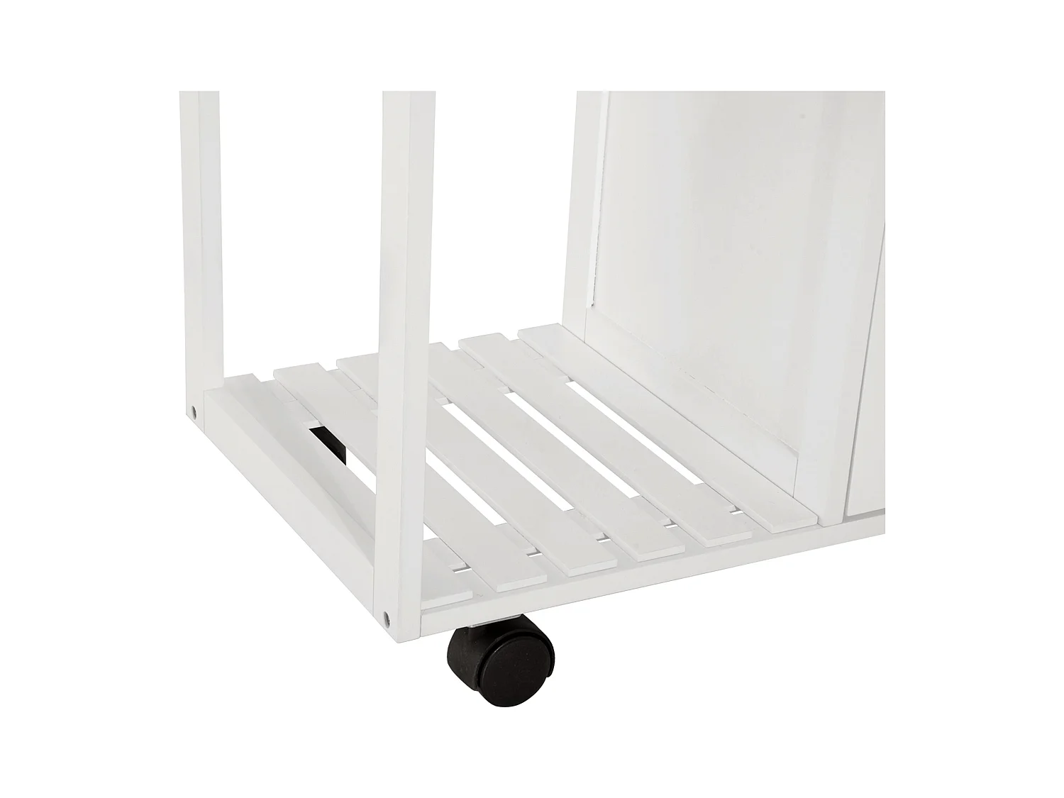 Carrello da cucina rotelle cassetti e 2 cesti in legno di pino bianco