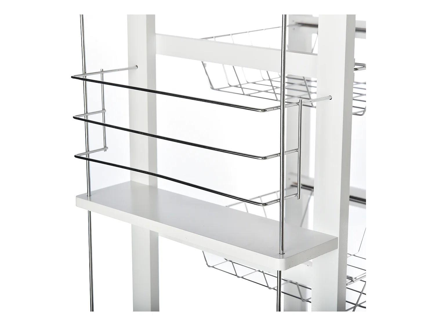 Carrello isola da cucina salvaspazio in legno di pino bianco