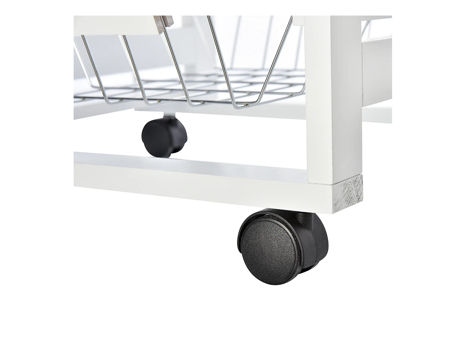 Carrello isola da cucina salvaspazio in legno di pino bianco