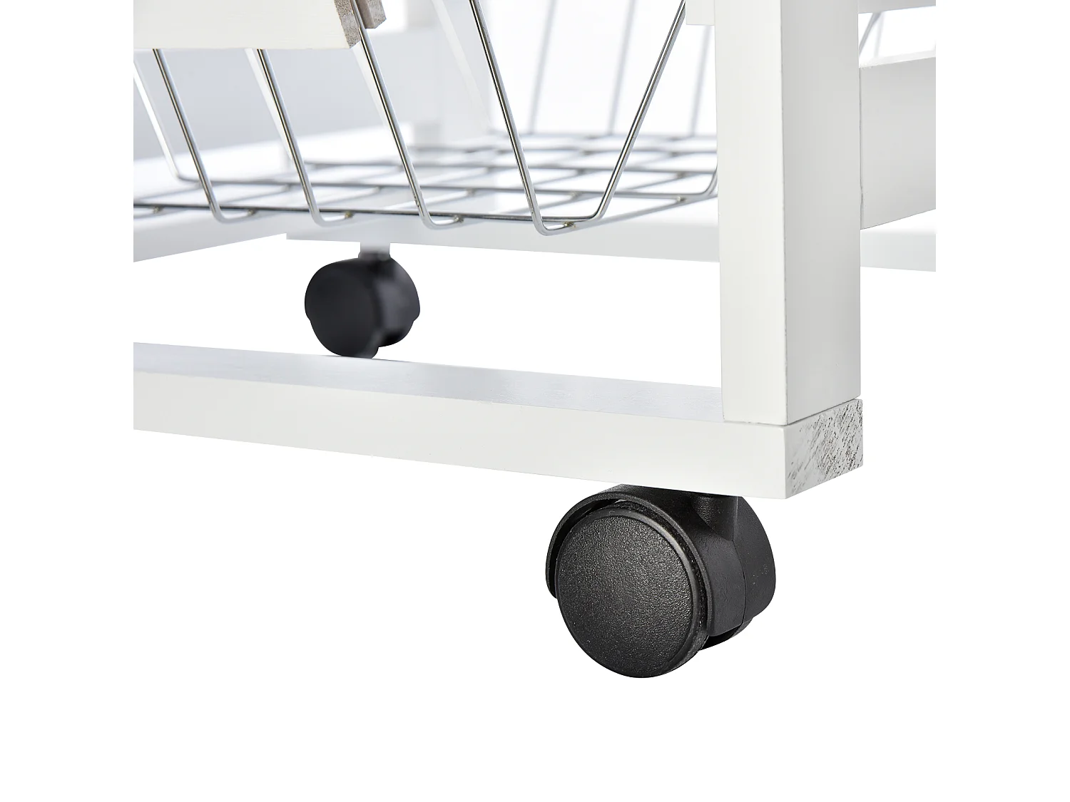 Carrello isola da cucina salvaspazio in legno di pino bianco