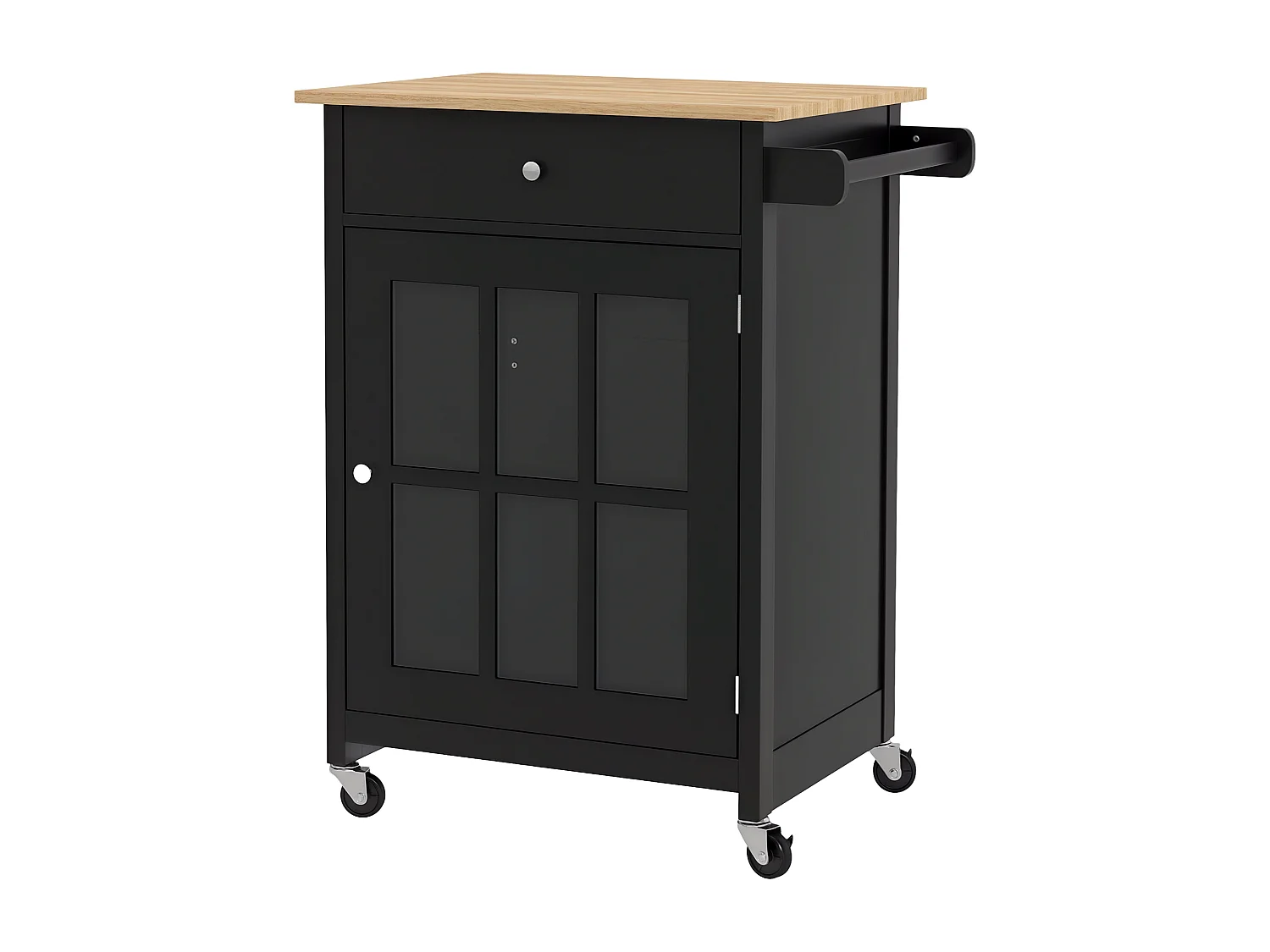 Carrello da cucina con cassetto e armadietto regolabile in legno