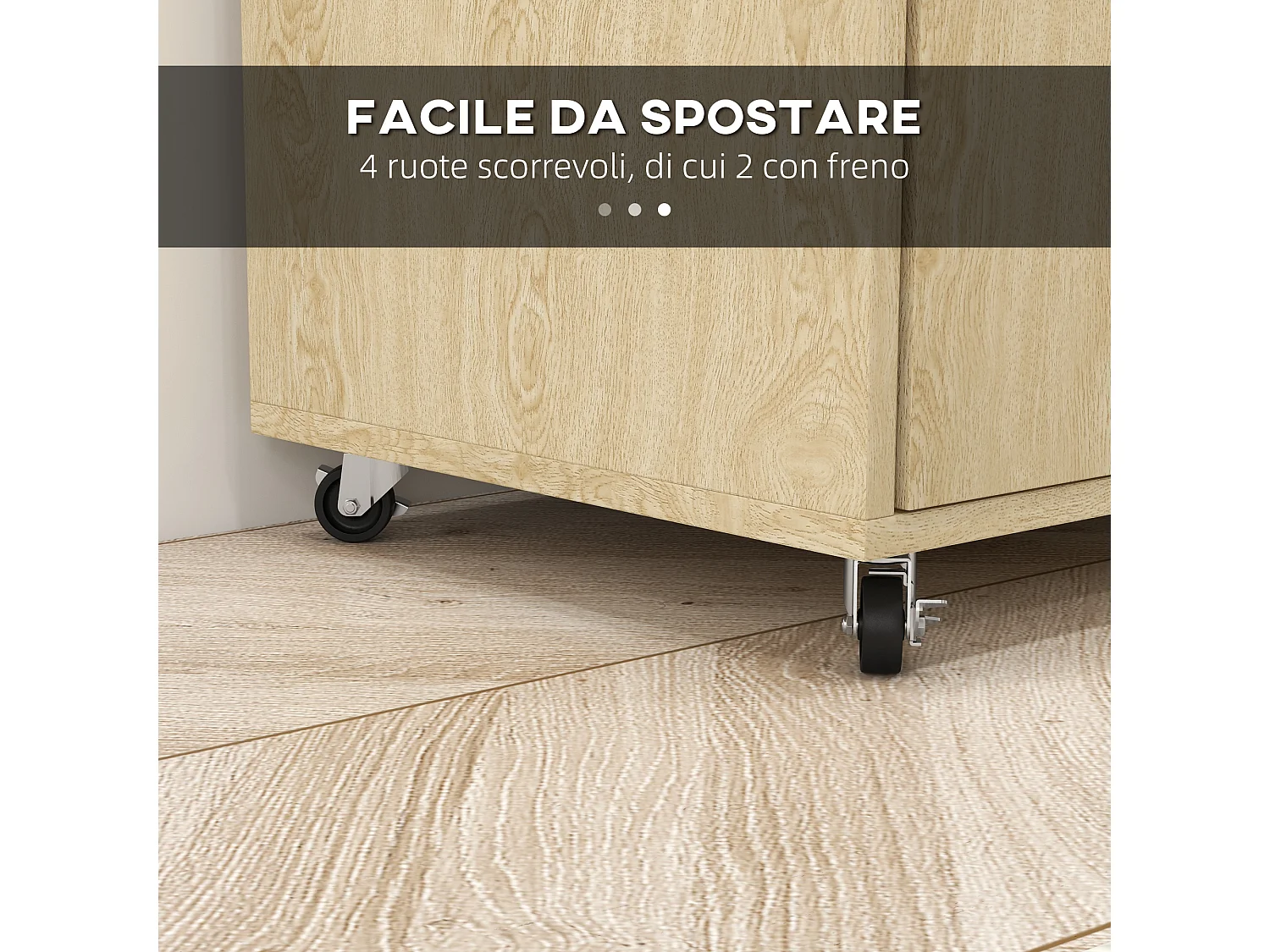 HOMCOM Carrello da Cucina con Ripiani e Armadietto a 2 Ante