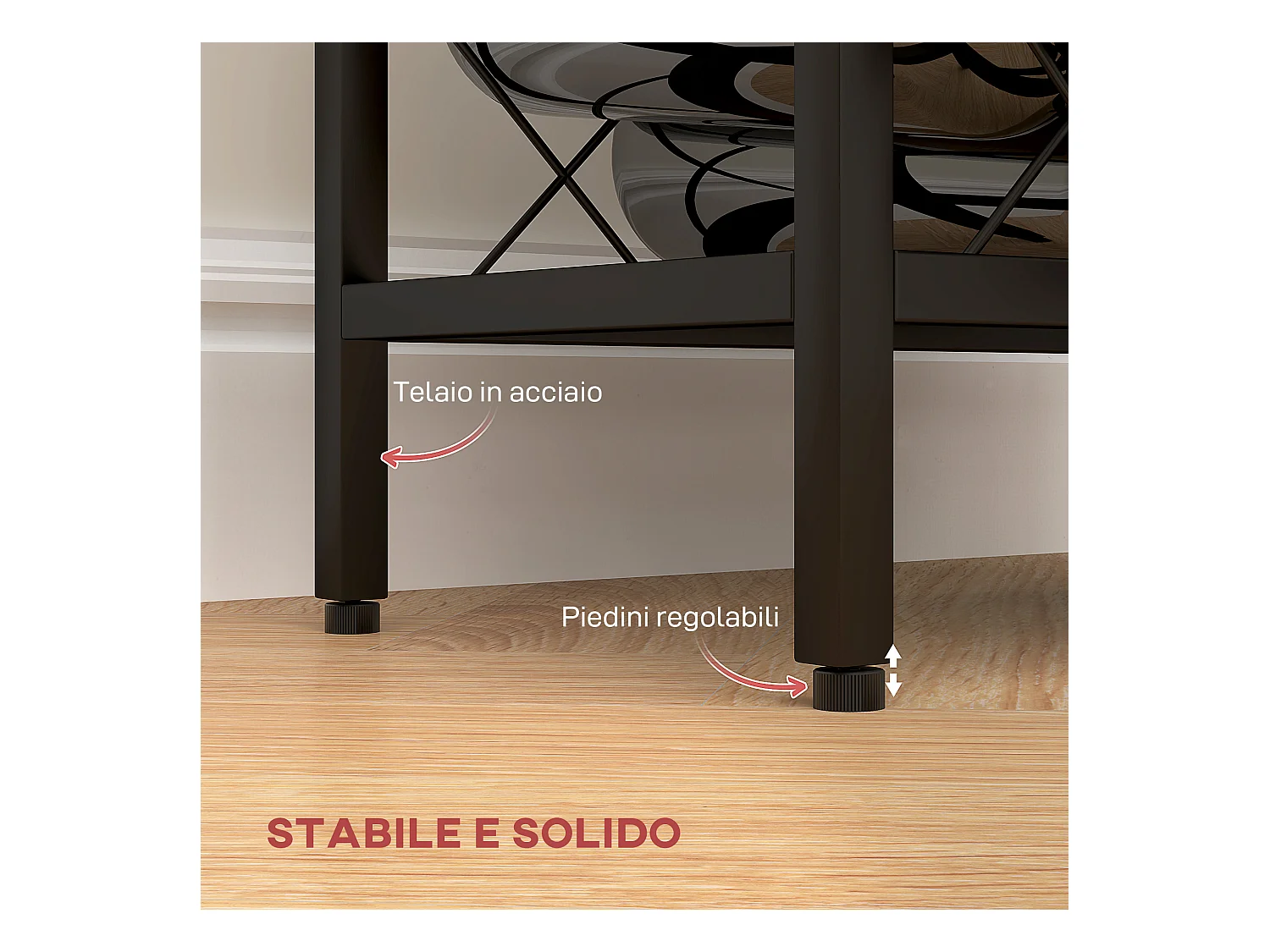 Portabottiglie vini per 10 bottiglie in acciaio nero con ripiano