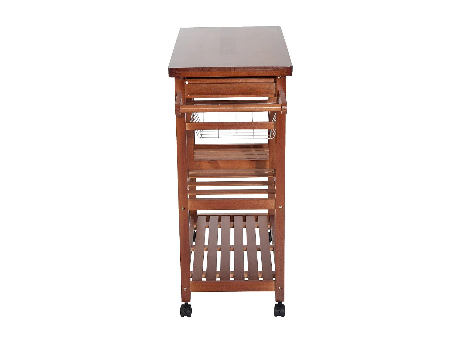 Carrello portata da cucina con portabottiglie legno di pino legno