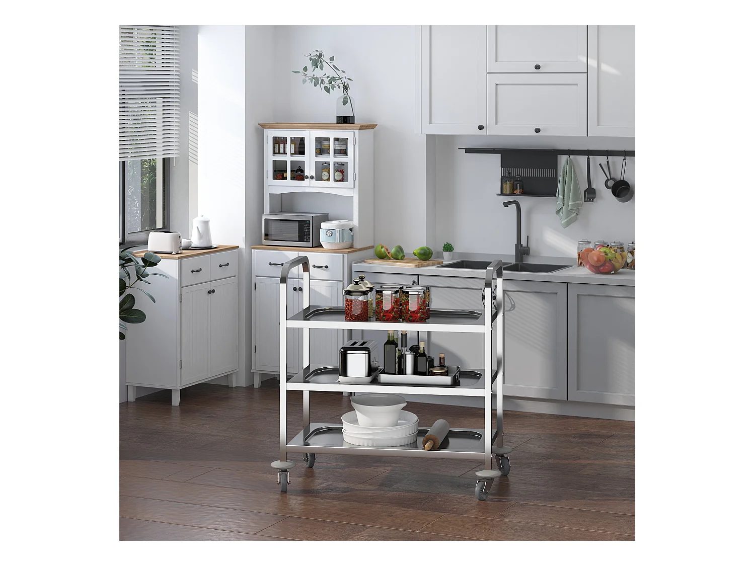 Carrello da cucina acciaio inossidabile 430 argento