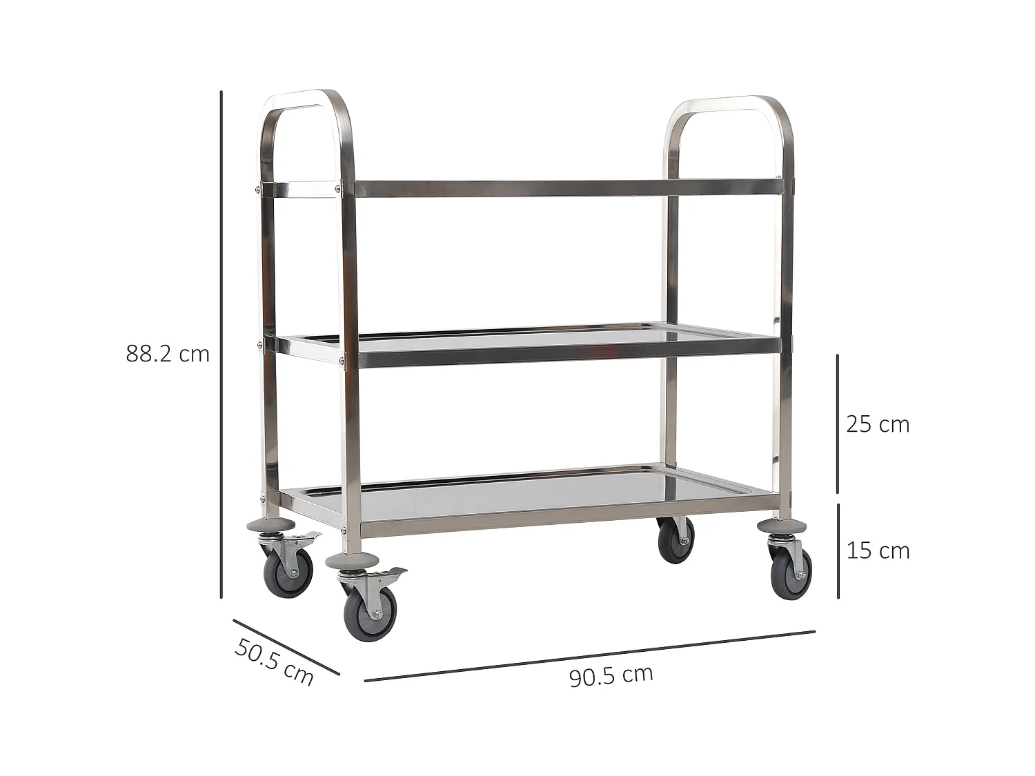 Carrello da cucina acciaio inossidabile 430 argento