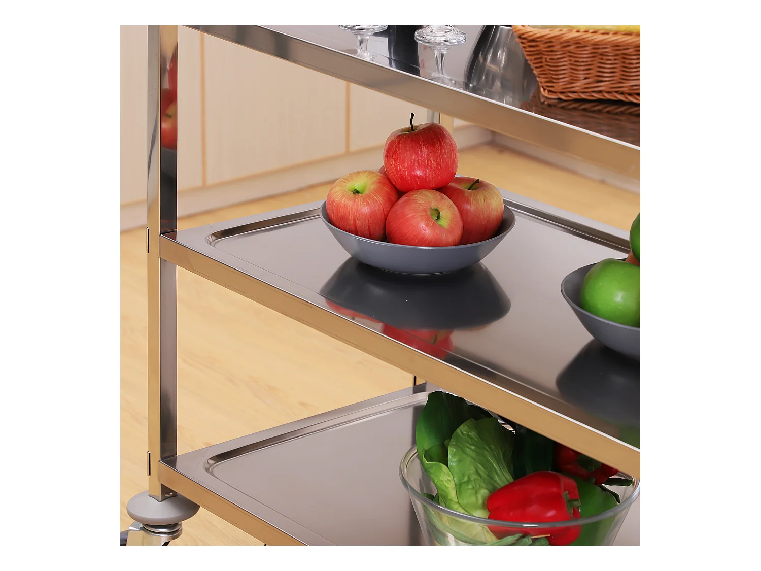 Carrello da cucina acciaio inossidabile 430 argento