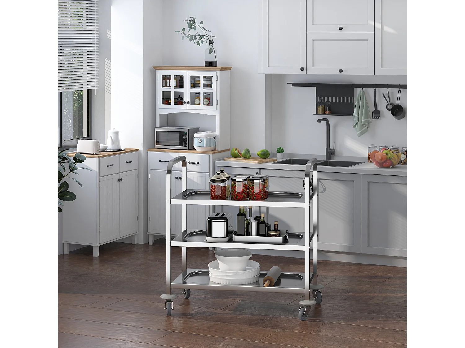 Carrello da cucina acciaio inossidabile 430 argento