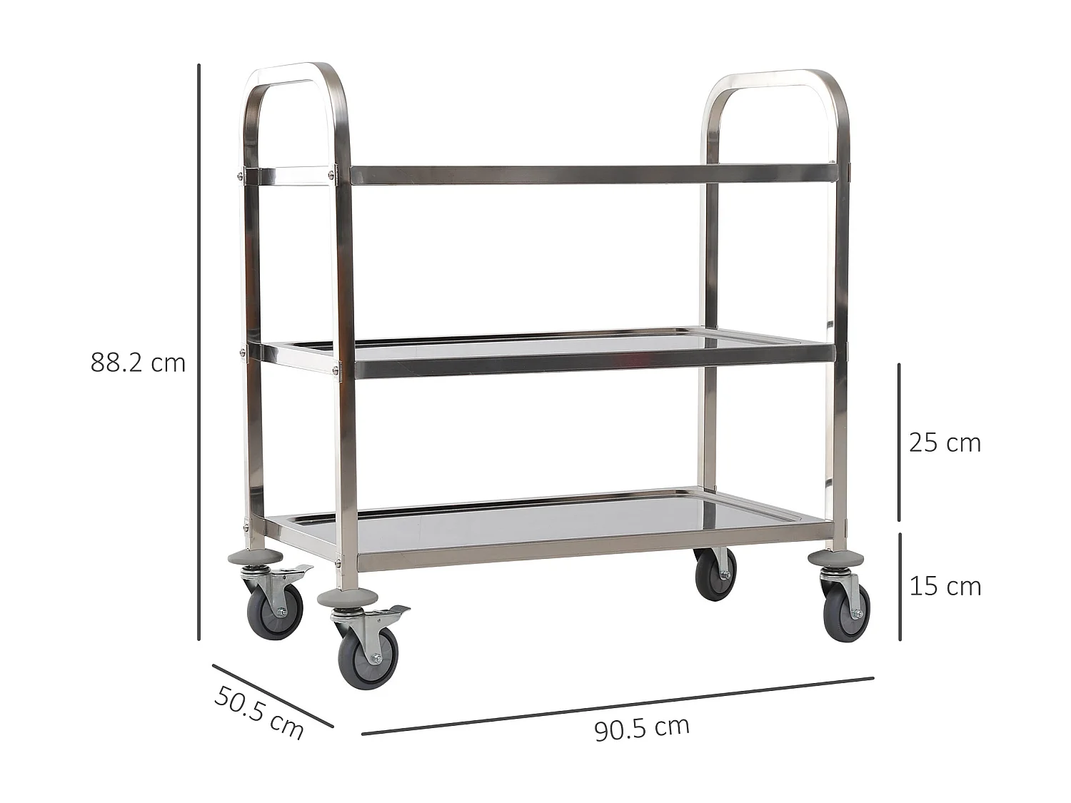 Carrello da cucina acciaio inossidabile 430 argento