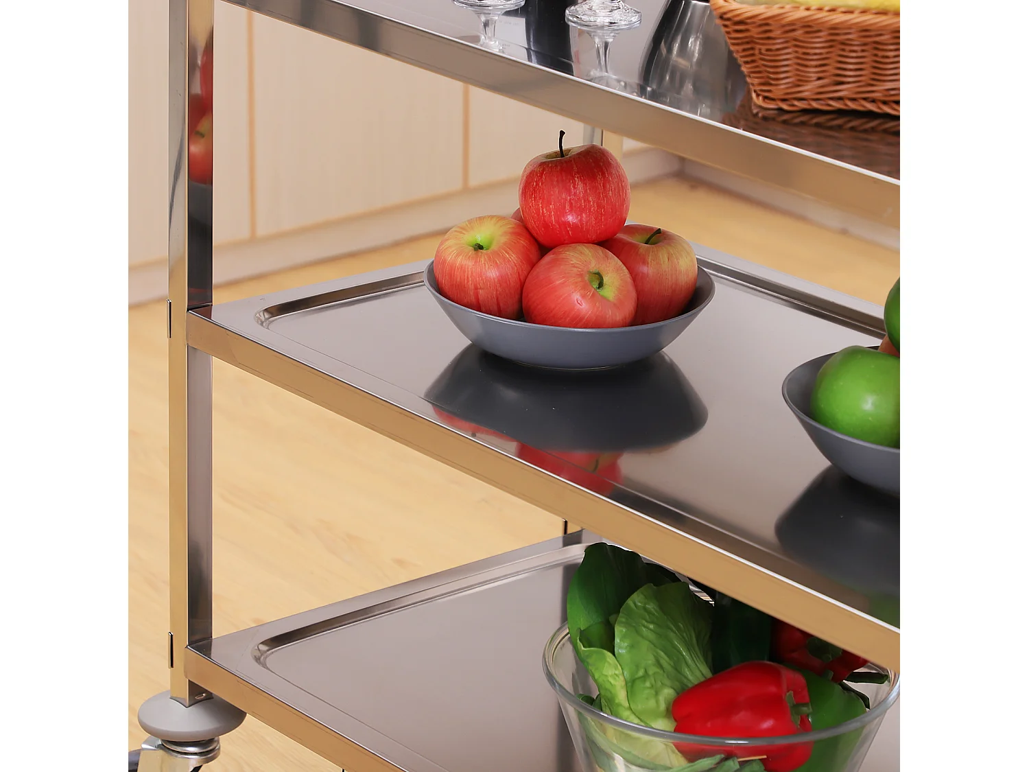 Carrello da cucina acciaio inossidabile 430 argento