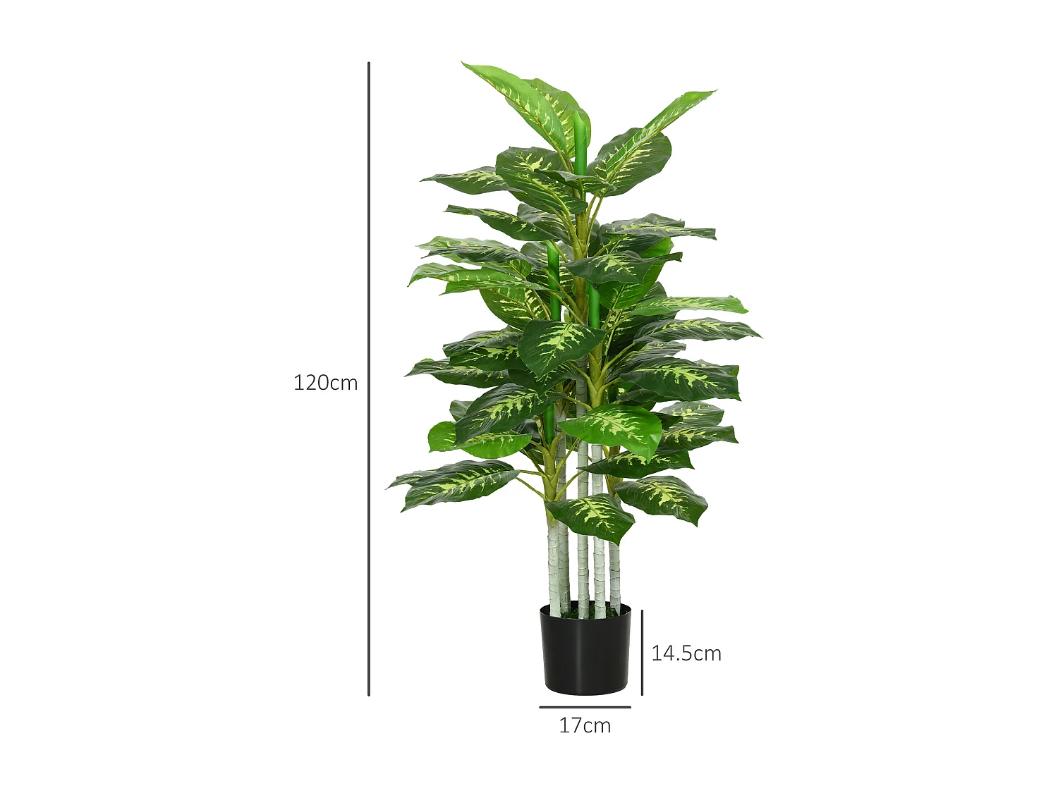 Pianta artificiale sempreverde decorativa alta 120 cm