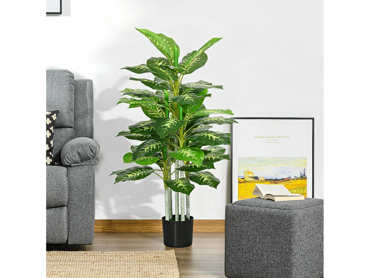 Pianta artificiale sempreverde decorativa alta 120 cm