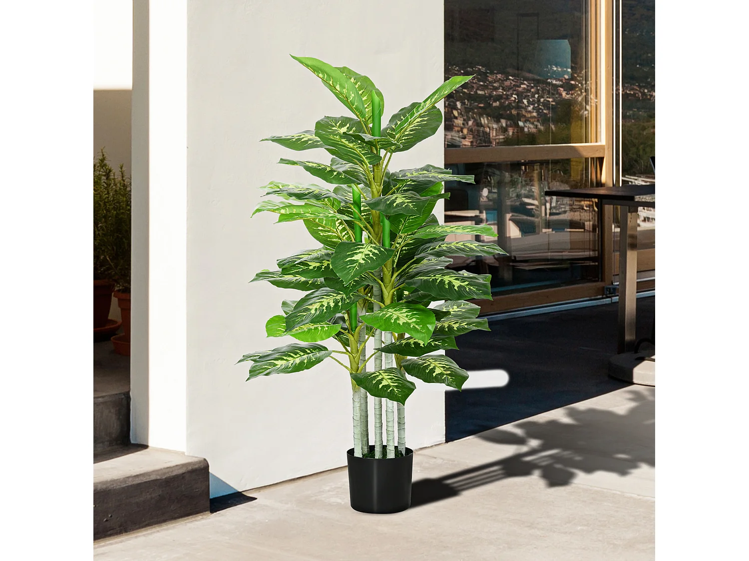 Pianta artificiale sempreverde decorativa alta 120 cm