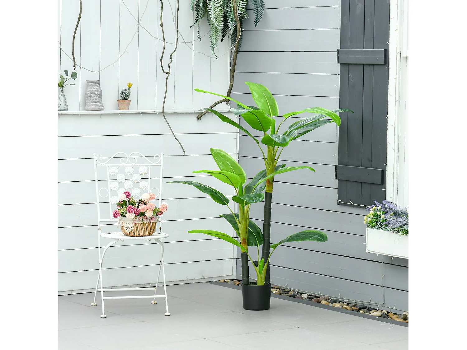 Banano pianta in vaso albero di banano artificiale 150cm