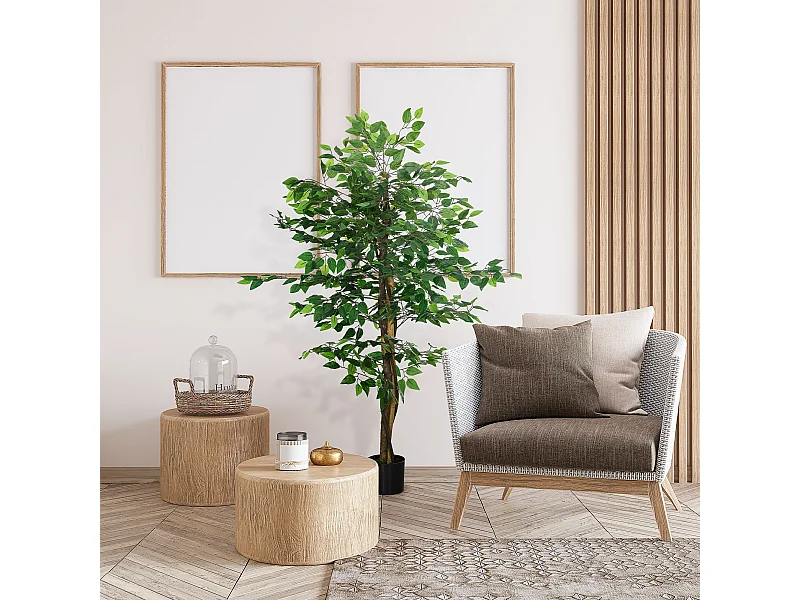Pianta artificiale di ficus con vaso incluso per casa e giardino