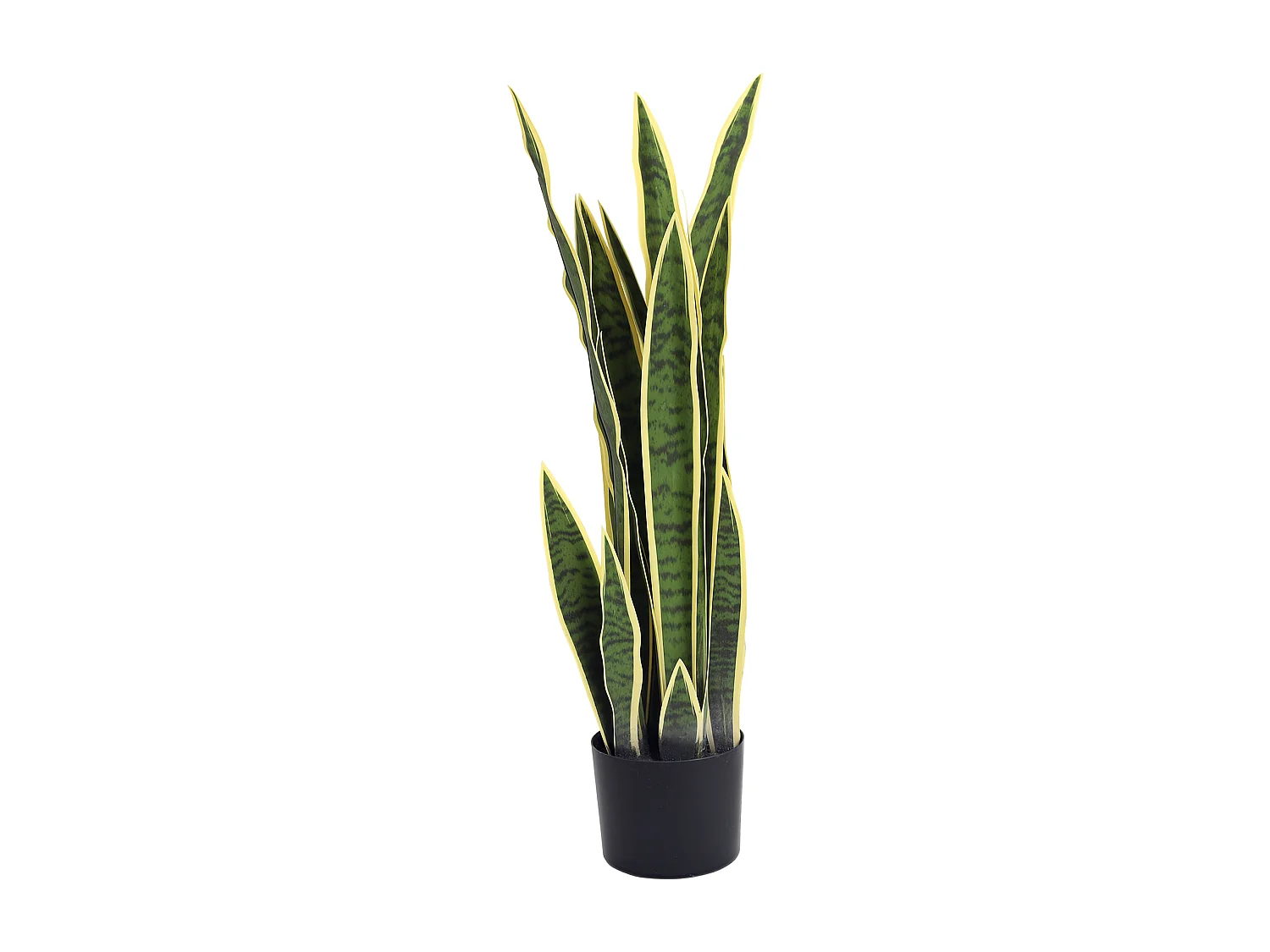 Sanseveria artificiale in vaso in pe verde e giallo