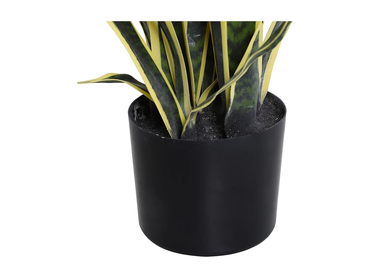 Sanseveria artificiale in vaso in pe verde e giallo