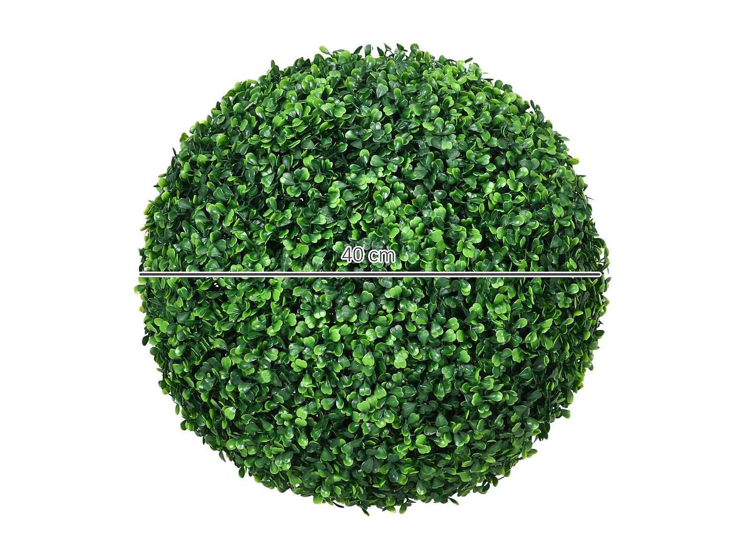 Set 2 piante finte sfere di bosso artificiale Ø40cm verde