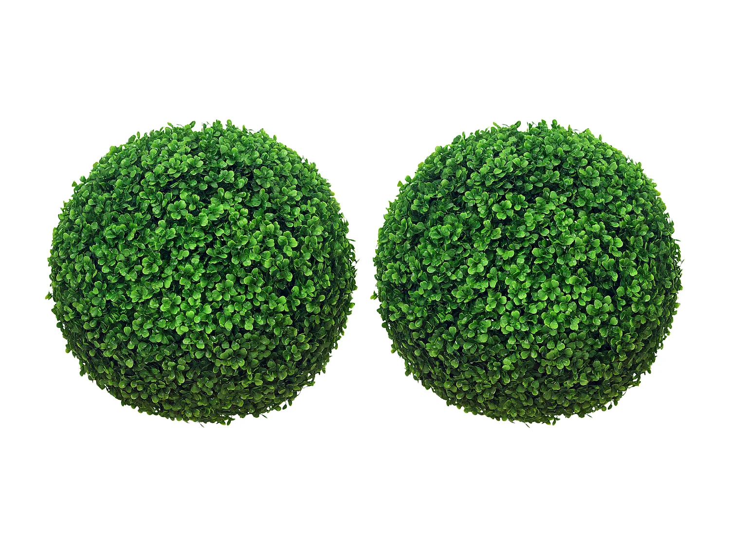 Set 2 piante finte sfere di bosso artificiale Ø40cm verde