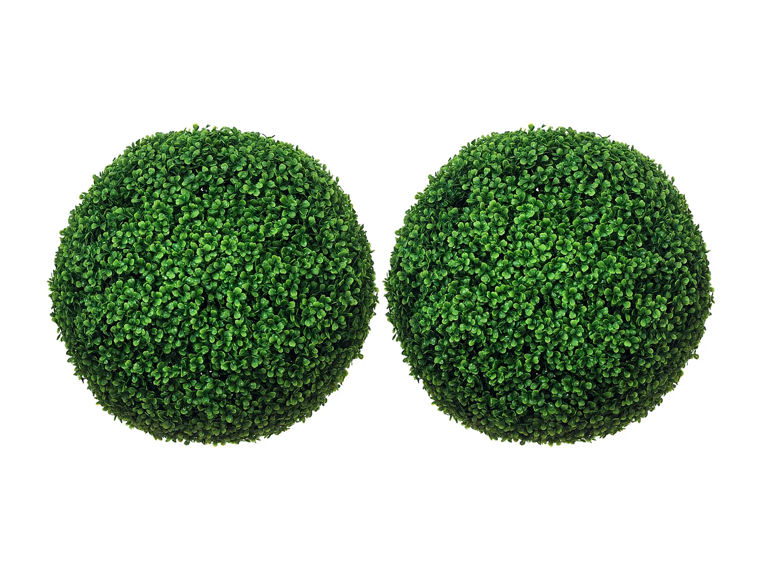 Set 2 piante finte sfere di bosso artificiale Ø50cm verde
