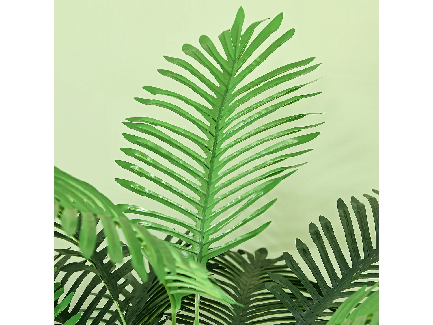 Palma artificiale verde 160 cm in vaso con 36 foglie in pe e cemento