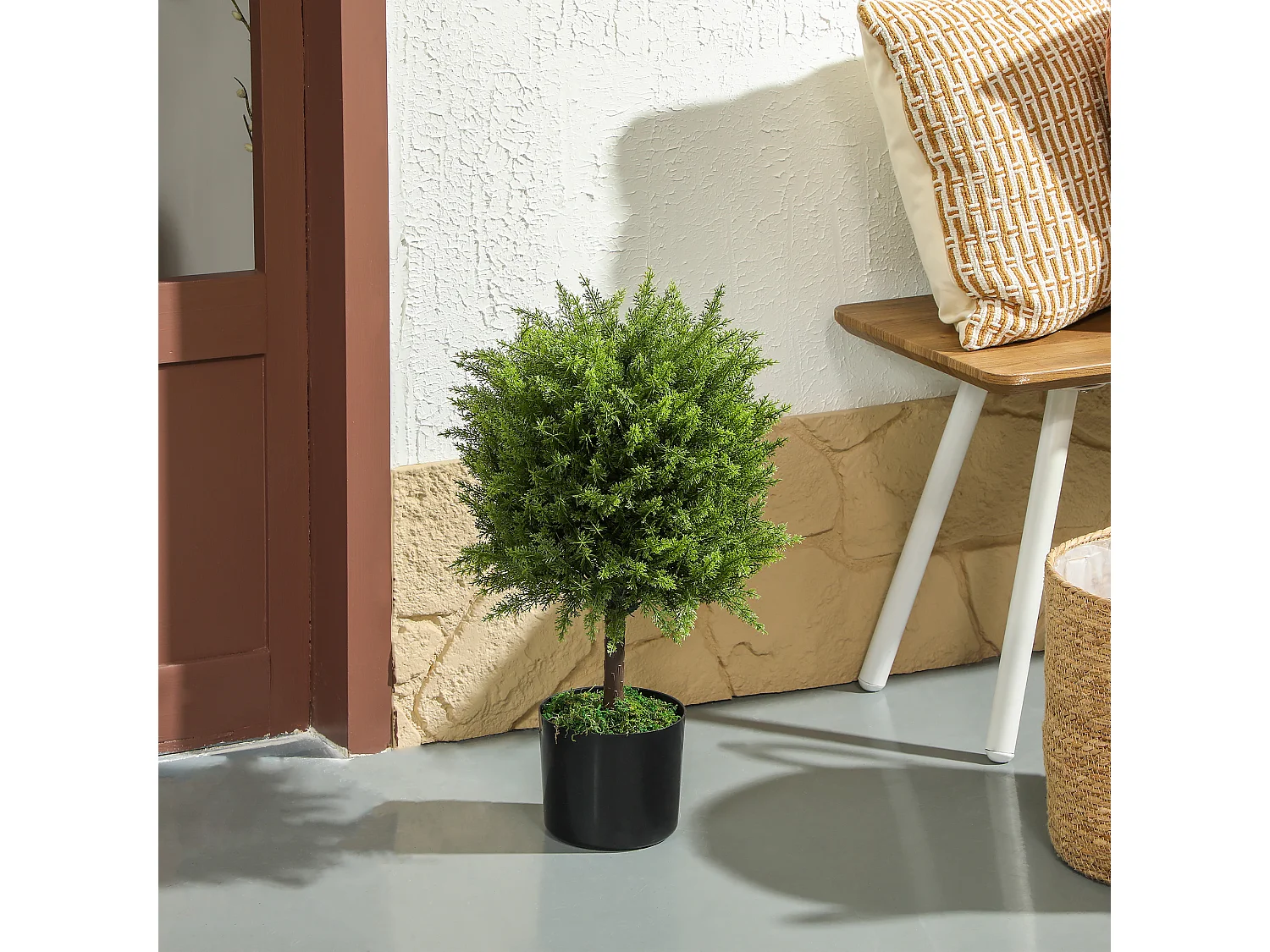 Pianta finta alberello di cedro con vaso incluso alta 55 cm