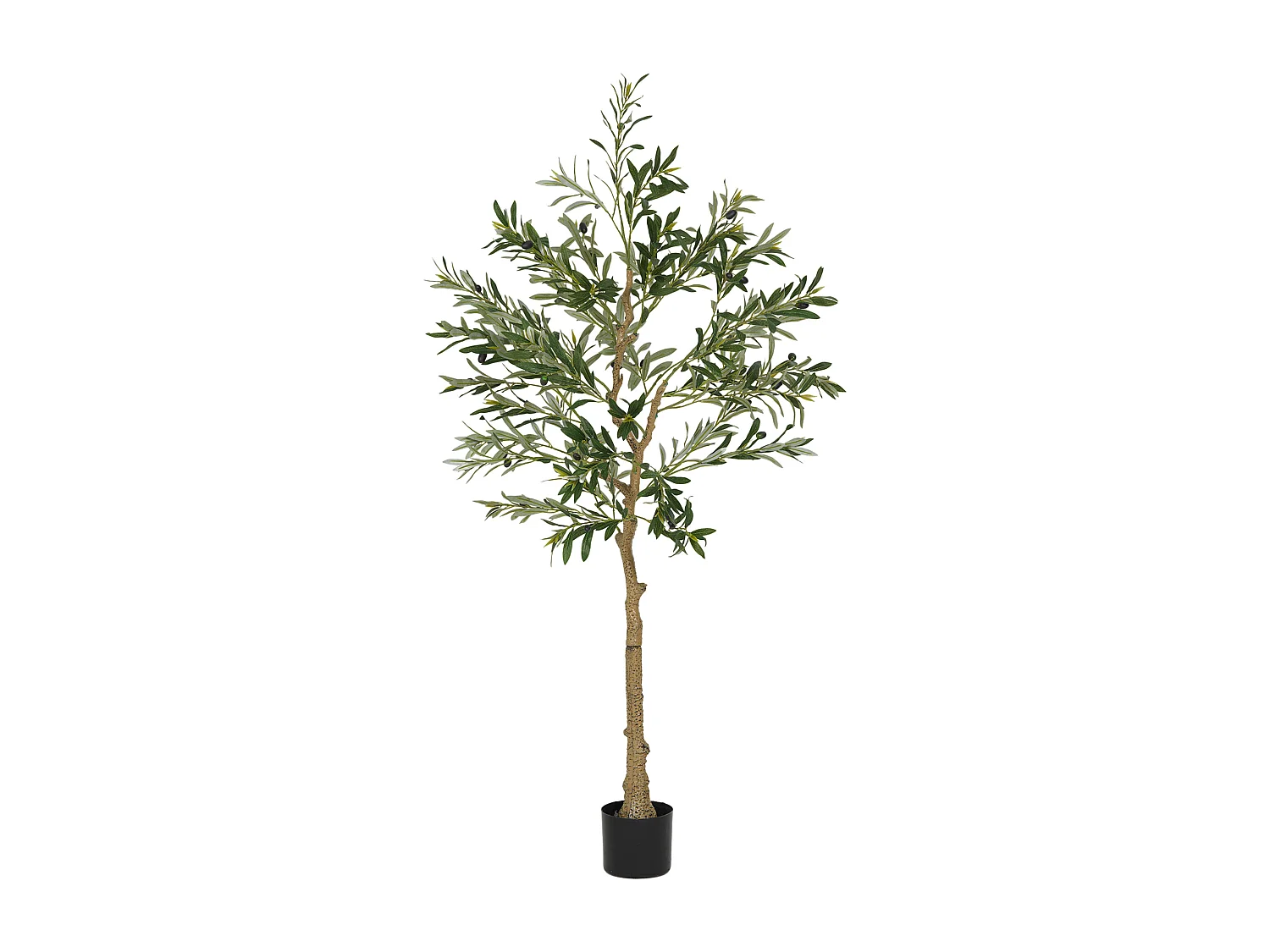 Pianta artificiale di olivo alta 150 cm con 720 foglie e 32 olive