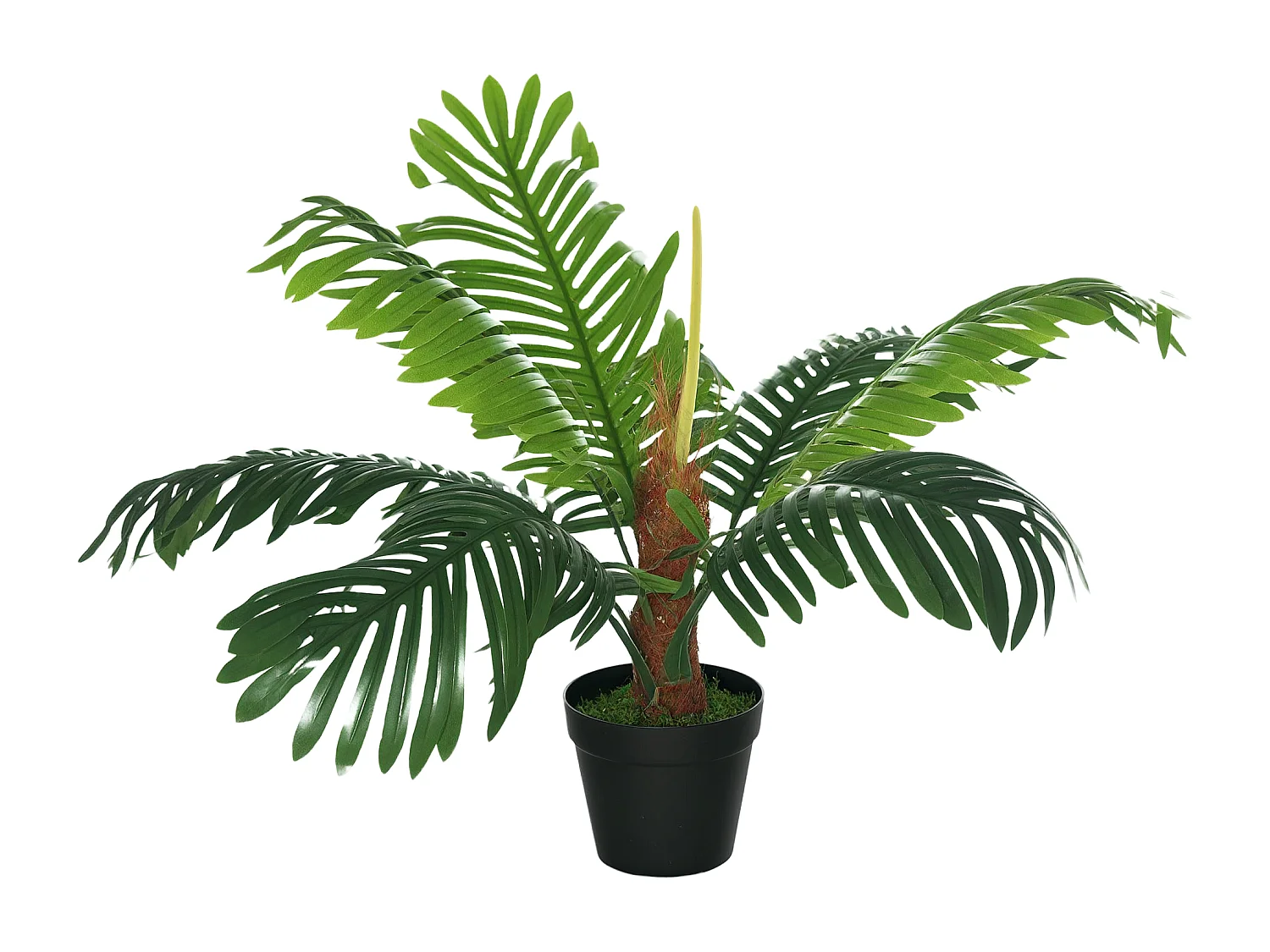 Palma in plastica decorativa con vaso in pe verde