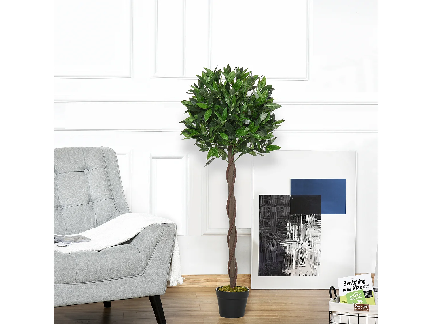 Set di 2 alberi di alloro in vaso in pe verde