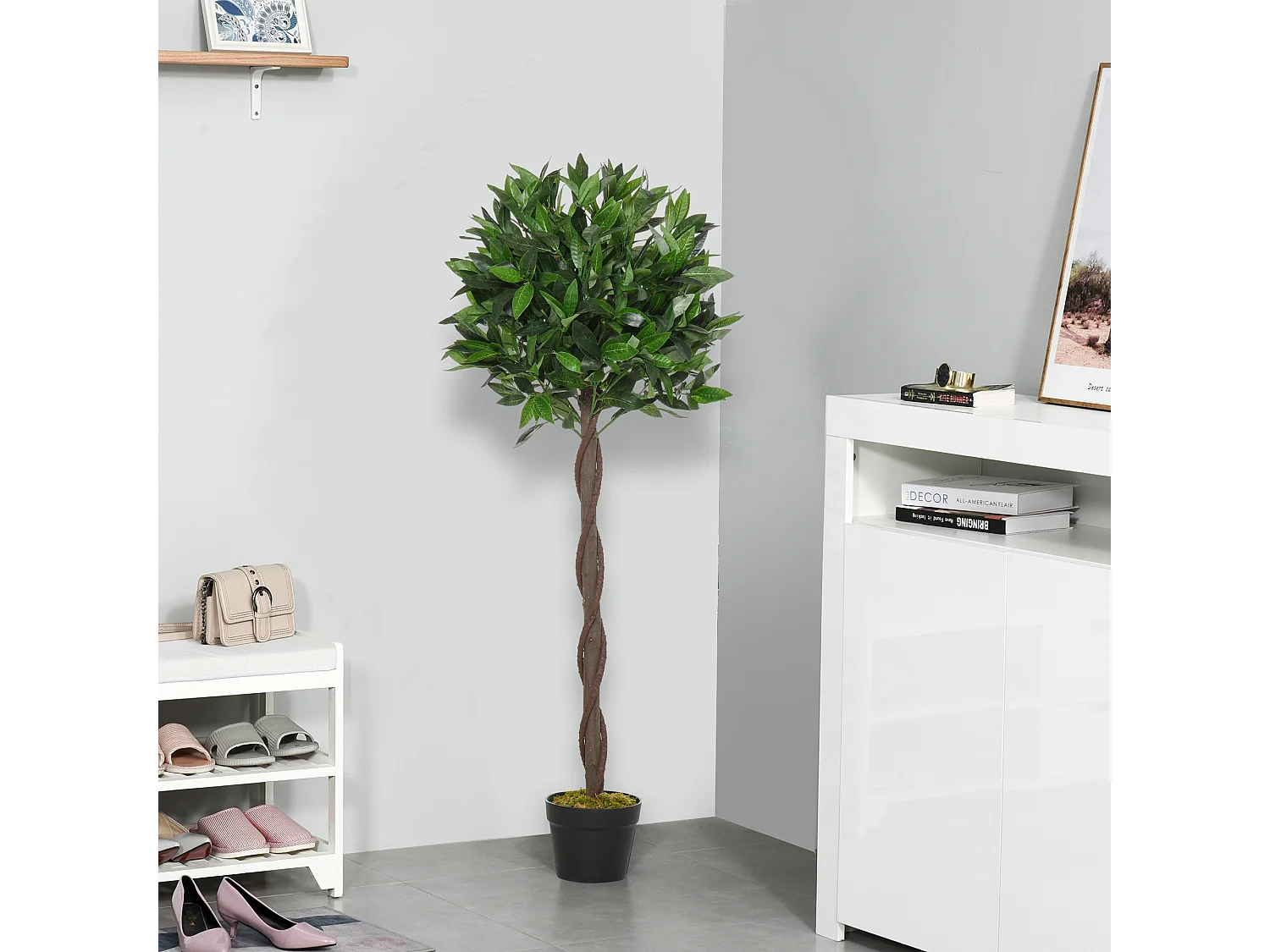 Set di 2 alberi di alloro in vaso in pe verde