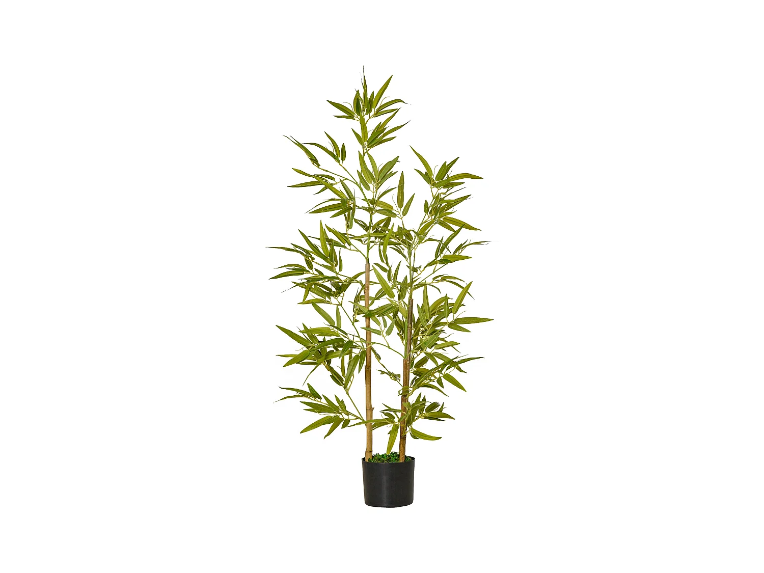 Pianta finta di bambù alta 120cm con vaso da interno ed esterno