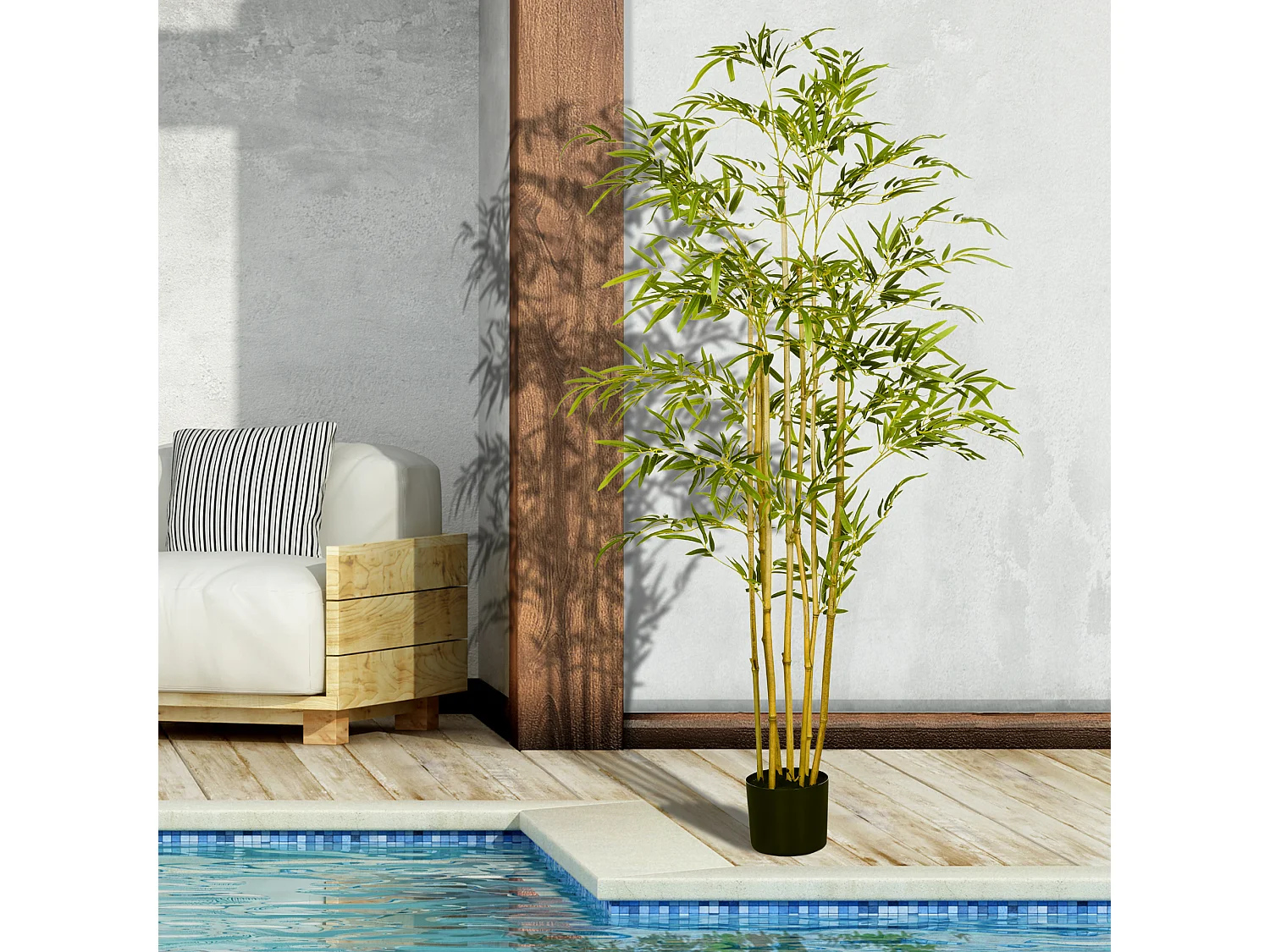 Bambù in vaso artificiale alto 150cm da interno ed esterno