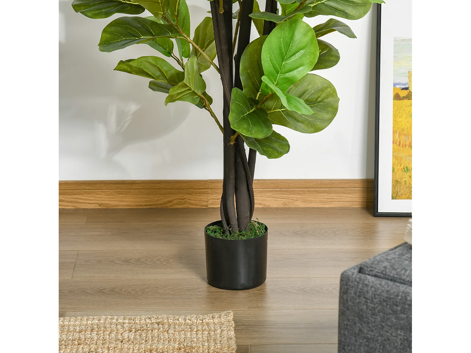 Ficus artificiale 130cm per interni ed esterni con foglie