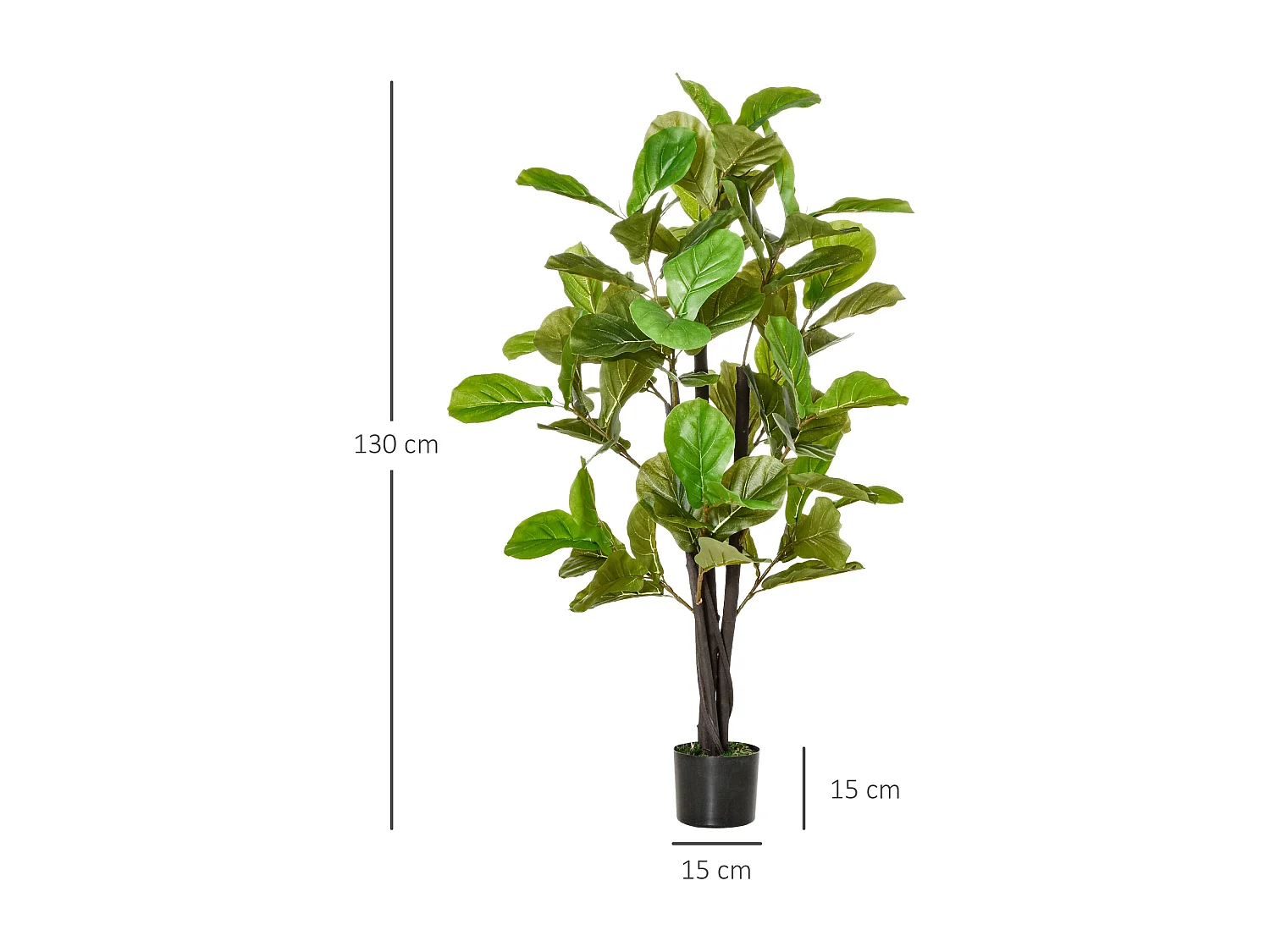 Ficus artificiale 130cm per interni ed esterni con foglie