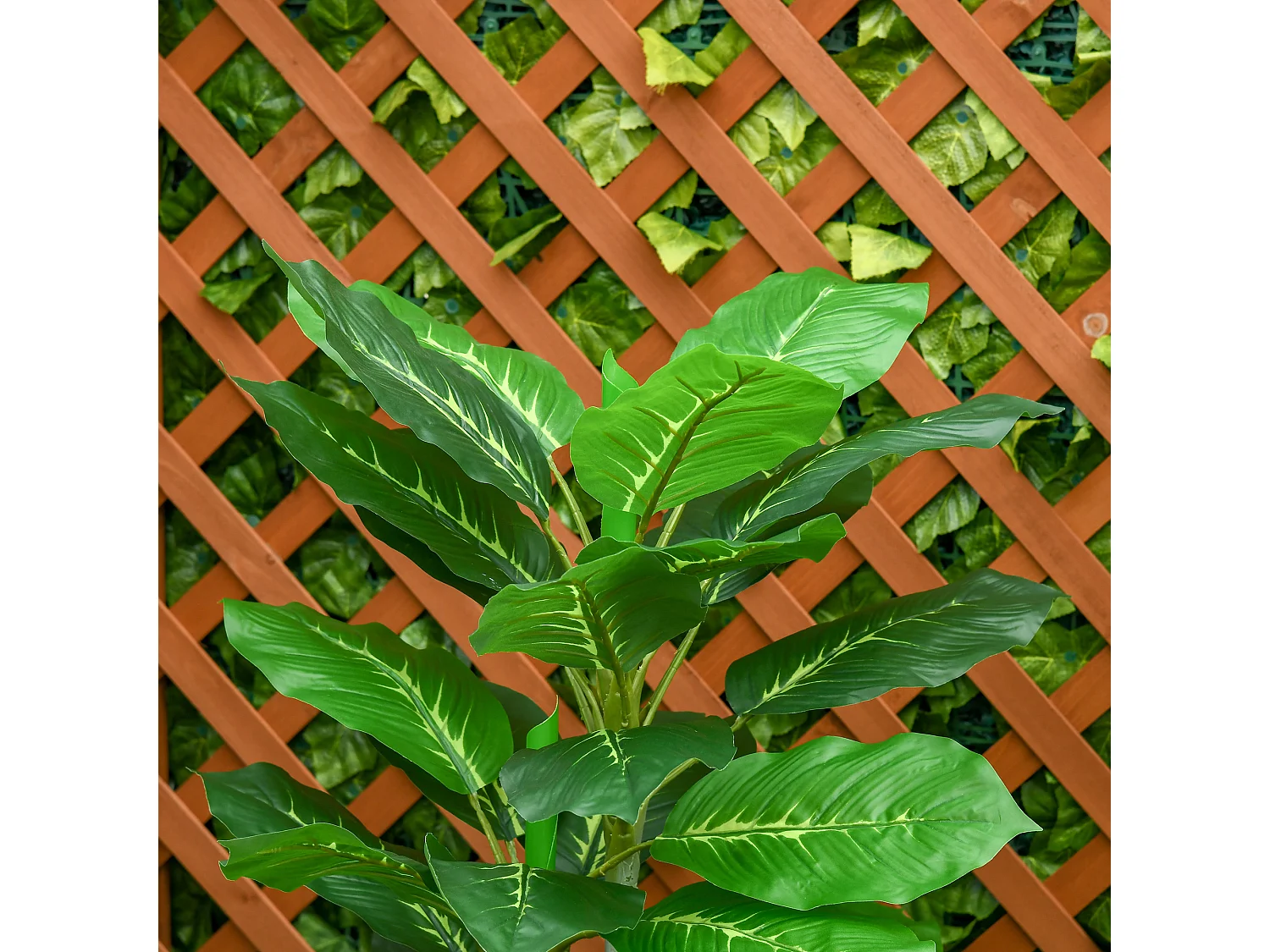 Pianta verde artificiale 95 cm da 33 foglie per interni ed esterni